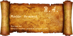 Madár Armand névjegykártya