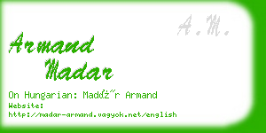 armand madar business card